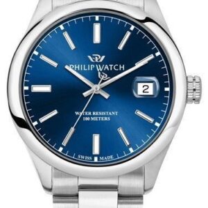 Philip Watch Swiss Made Caribe Urban Stainless Steel Blue Sunray Dial Quartz R8253597644 100M Men's Watch