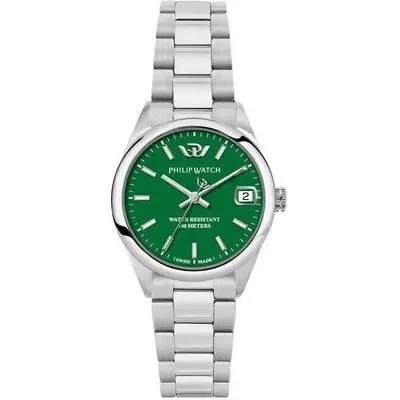 Philip Watch Swiss Made Caribe Urban Stainless Steel Green Dial Quartz R8253597647 100M Men's Watch