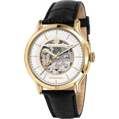 Maserati Epoca Leather Strap Black Dial Automatic R8821118011 100M Men's Watch