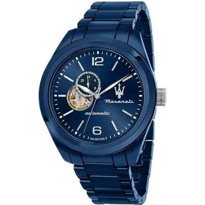 Maserati Traguardo Ceramic Open Heart Blue Dial Automatic Diver's R8823150002 200M Men's Watch