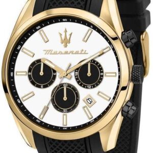 Maserati Attrazione Chronograph Silicone Strap White Dial Quartz R8851151001 Men's Watch