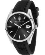 Maserati Attrazione Rubber Strap Black Dial Quartz R8851151004 Men's Watch