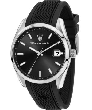 Maserati Attrazione Rubber Strap Black Dial Quartz R8851151004 Men's Watch
