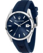 Maserati Attrazione Rubber Strap Blue Dial Quartz R8851151005 Men's Watch