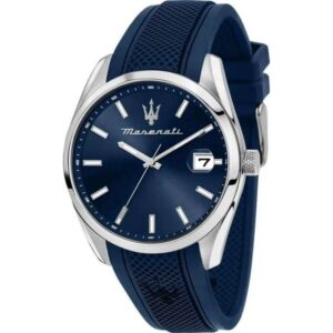Maserati Attrazione Rubber Strap Blue Dial Quartz R8851151005 Men's Watch