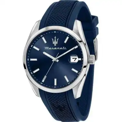 Maserati Attrazione Rubber Strap Blue Dial Quartz R8851151005 Men's Watch