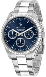 Maserati Competizione Men's Stainless Steel Blue Dial Multifunction Quartz Watch R8853100022 100M