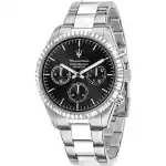 Maserati Competizione Stainless Steel Black Multifunction Dial Quartz R8853100023 100M Men's Watch