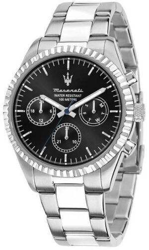 Maserati Competizione Stainless Steel Black Multifunction Dial Quartz R8853100023 100M Men’s Watch - R8853100023