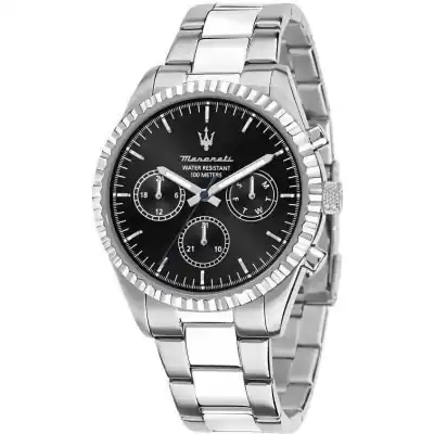 Maserati Competizione Stainless Steel Black Multifunction Dial Quartz R8853100023 100M Men's Watch