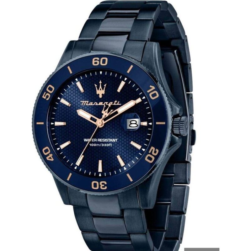 Maserati Competizione Stainless Steel Blue Sunray Dial Quartz R8853100037 100M Men's Watch