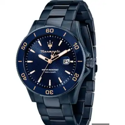 Maserati Competizione Stainless Steel Blue Sunray Dial Quartz R8853100037 100M Men's Watch