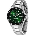 Maserati Competizione Stainless Steel Green Sunray Dial Quartz R8853100038 100M Men's Watch