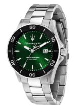 Maserati Competizione Stainless Steel Green Sunray Dial Quartz R8853100038 100M Men's Watch