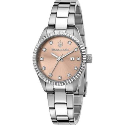 Maserati Competizione Crystal Accents Stainless Steel Rose Gold Dial Quartz R8853100509 100M Women's Watch