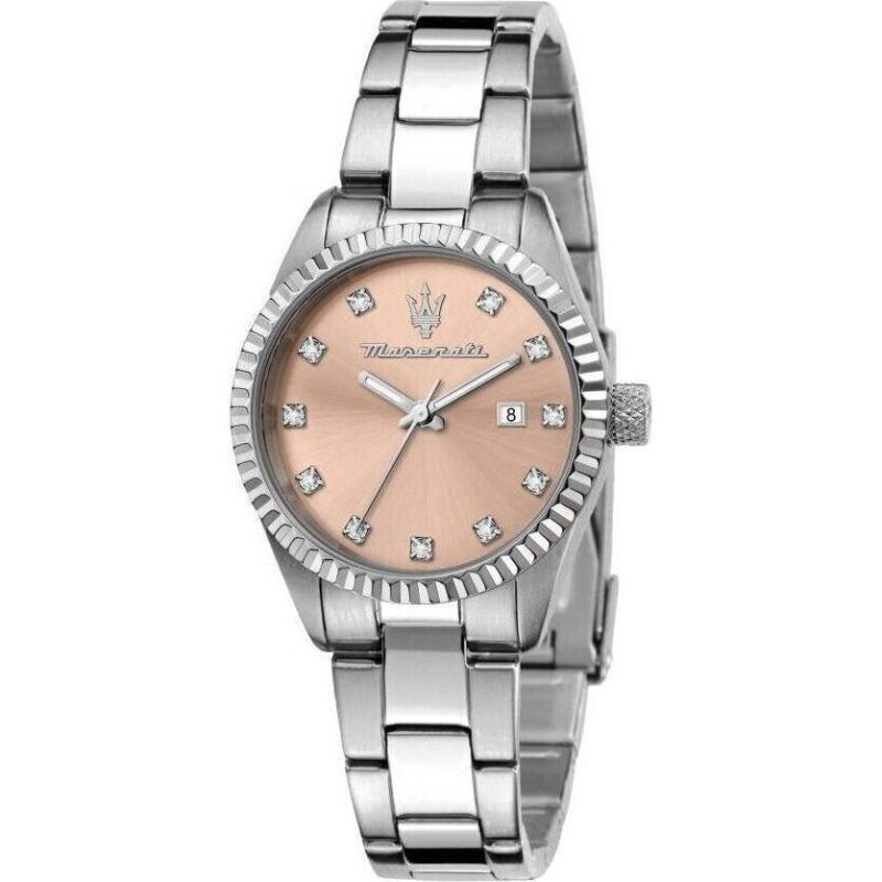 Maserati Competizione Crystal Accents Stainless Steel Rose Gold Dial Quartz R8853100509 100M Women's Watch