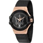 Maserati Potenza Stainless Steel Mesh Black Dial Quartz R8853108010 100M Men's Watch