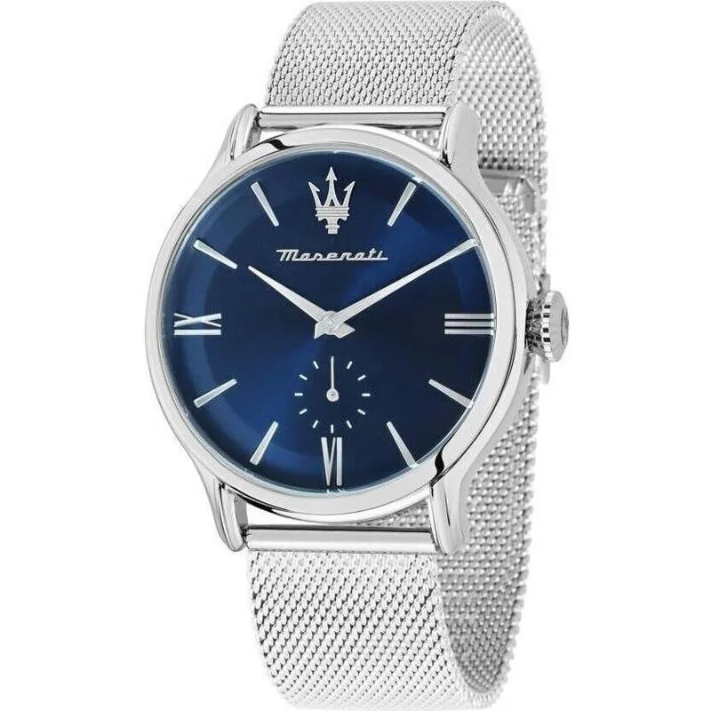 Maserati Epoca Stainless Steel Mesh Blue Dial Quartz R8853118017 100M Men's Watch