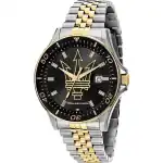 Maserati Sfida Two Tone Stainless Steel Black Sunray Dial Quartz R8853140009 100M Men's Watch