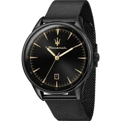 Maserati Tradizione Black Sunray Dial Quartz R8853146001 100M Men's Watch