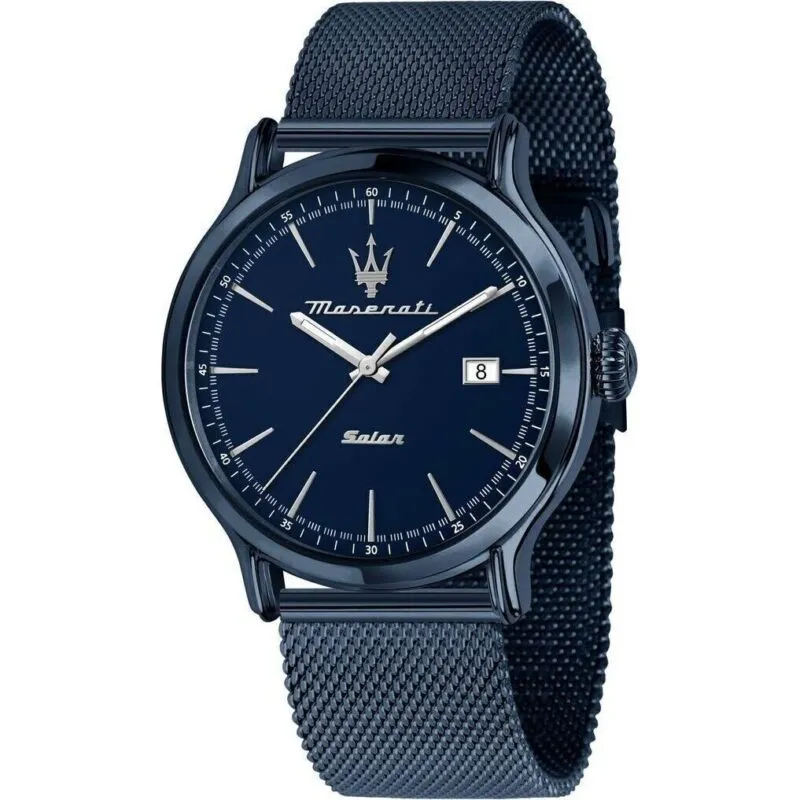 Maserati Stainless Steel Mesh Blue Dial Solar R8853149001 100M Men's Watch Maserati Stainless Steel Mesh Blue Dial Solar R8853149001 100M Men's Watch