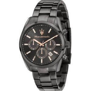 Maserati Attrazione Chronograph Stainless Steel Black Dial Quartz R8853151001 Men's Watch
