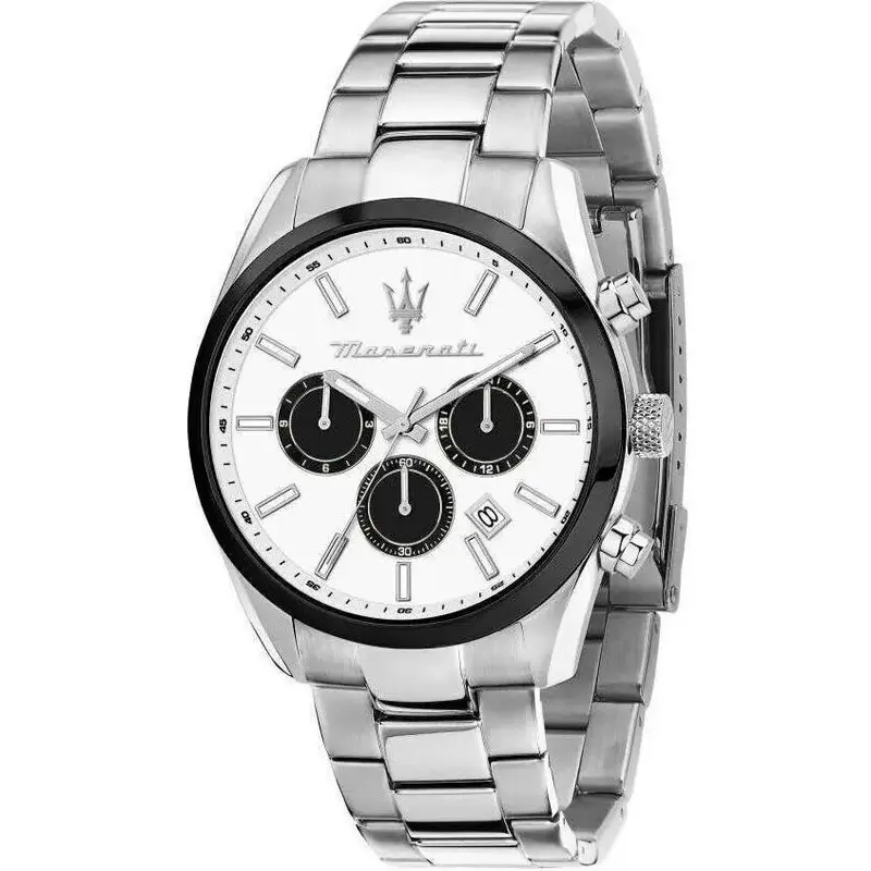 Maserati Attrazione Chronograph Stainless Steel White Dial Quartz R8853151004 Men's Watch