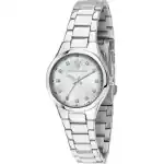 Maserati Attrazione Crystal Accents Stainless Steel Mother Of Pearl Dial Quartz R8853151504 Women's Watch