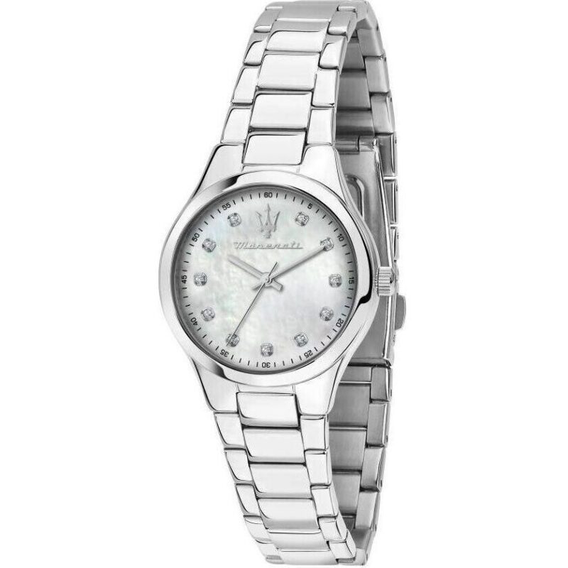 Maserati Attrazione Crystal Accents Stainless Steel Mother Of Pearl Dial Quartz R8853151504 Women's Watch