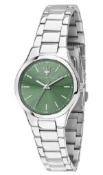 Maserati Attrazione Stainless Steel Green Sunray Dial Quartz R8853151508 Women's Watch