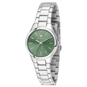 Maserati Attrazione Stainless Steel Green Sunray Dial Quartz R8853151508 Women's Watch