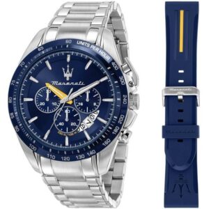 Maserati Modena Edition Chronograph Stainless Steel Blue Dial Quartz R8871612039 100M Men's Watch Gift Set