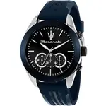 Maserati Traguardo Chronograph Rubber Strap Black Sunray Dial Quartz R8871612046 100M Men's Watch