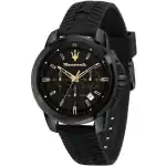 Maserati Successo Chronograph Silicone Strap Black Dial Quartz R8871621011 Men's Watch