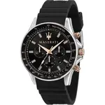 Maserati Sfida Chronograph Silicone Strap Black Dial Quartz R8871640002 100M Men's Watch