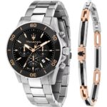 Maserati Competizione Chronograph Stainless Steel Black Dial Quartz R8873600001 100M Men's Watch With Extra Bracelet