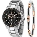 Maserati Competizione Chronograph Stainless Steel Black Dial Quartz R8873600001 100M Men's Watch With Extra Bracelet