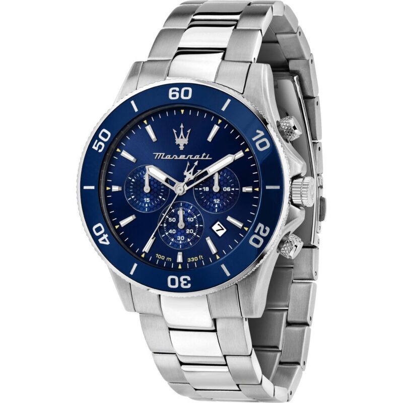 Maserati Competizione Chronograph Stainless Steel Blue Dial Quartz R8873600002 100M Men's Watch