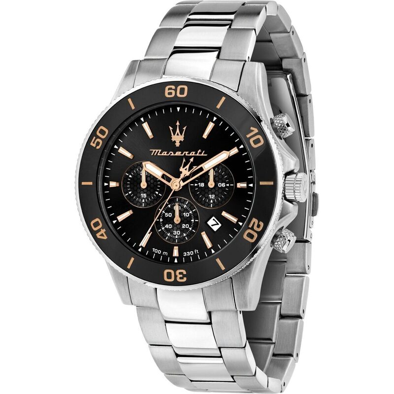 Maserati Competizione Chronograph Stainless Steel Black Dial Quartz R8873600003 100M Men's Watch
