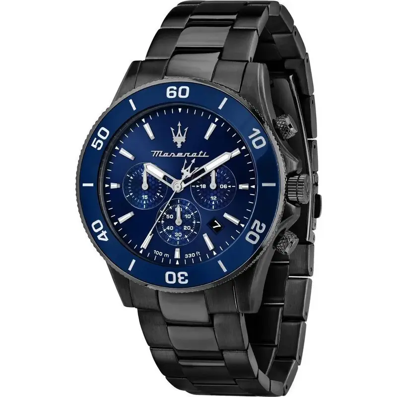Maserati Competizione Chronograph Stainless Steel Blue Dial Quartz R8873600005 100M Men's Watch