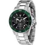 Maserati Competizione Chronograph Stainless Steel Black Sunray Dial Quartz R8873600008 100M Men's Watch