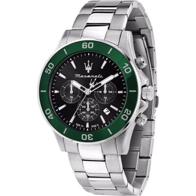 Maserati Competizione Chronograph Stainless Steel Black Sunray Dial Quartz R8873600008 100M Men's Watch