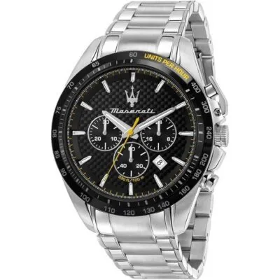 Maserati Traguardo Chronograph Black Dial Stainless Steel Quartz R8873612042 100M Men's Watch