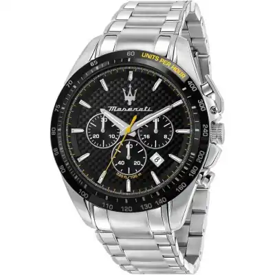 Maserati Traguardo Chronograph Black Dial Stainless Steel Quartz R8873612042 100M Men's Watch
