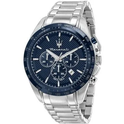 Maserati Traguardo Chronograph Stainless Steel Blue Dial Quartz R8873612043 100M Men's Watch