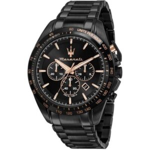 Maserati Traguardo Chronograph Stainless Steel Black Dial Quartz R8873612048 100M Men's Watch