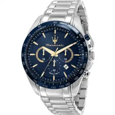 Maserati Traguardo Limited Edition Chronograph Stainless Steel Blue Dial Quartz R8873612052 100M Men's Watch