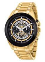 Maserati Traguardo Chronograph Gold Tone Stainless Steel Multicolor Skeleton Dial Quartz R8873612058 100M Men's Watch