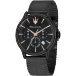 Maserati Epoca Chronograph Stainless Steel Black Dial Quartz R8873618013 100M Men's Watch
