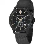 Maserati Epoca Chronograph Stainless Steel Black Dial Quartz R8873618013 100M Men's Watch